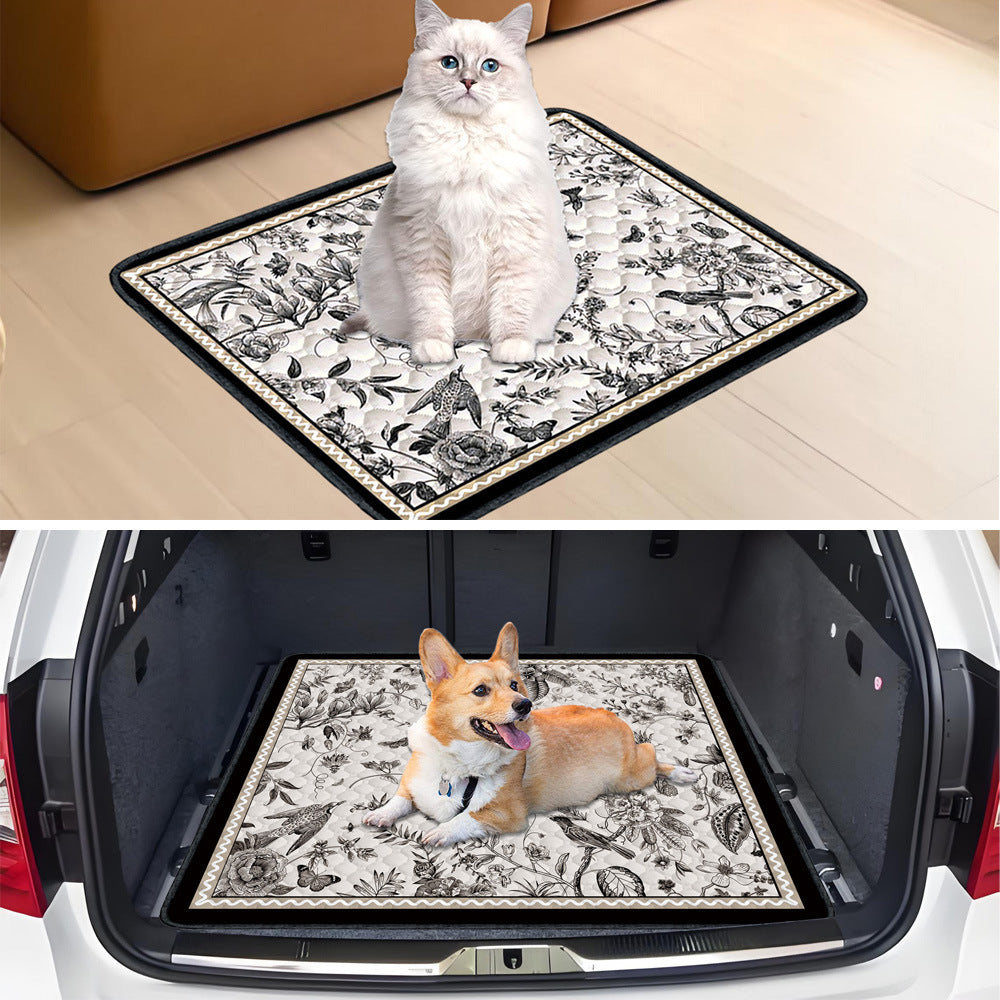 2PCS waterproof pet dog pad sketch style, breathable water absorption non-slip thick washable training pad