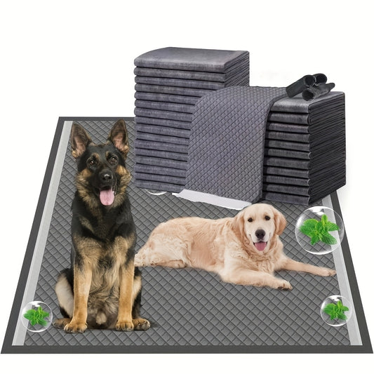 50 Large Bamboo Charcoal Dog Training Pads - 6 Layers Leak-Proof Quick Dry,